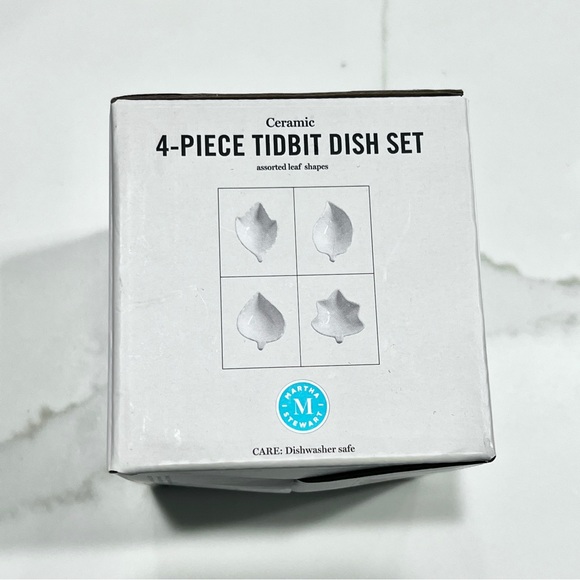 Martha Stewart Ceramic Tidbit 4-Piece Dish Set White Sauce - Picture 3 of 9